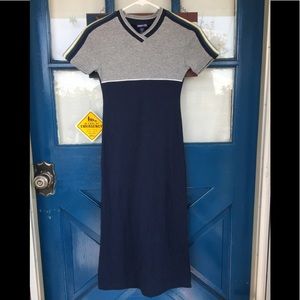 Vintage 90s Sporty and Cute Limited Too size 8 Jersey Dress for girls Gray-Navy